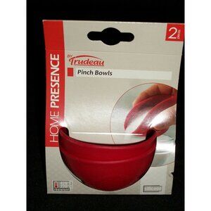 Trudeau Home Presence 2 Red Silicone Pinch Bowls Heat Resistant Cooking Baking